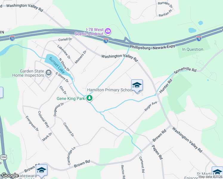 map of restaurants, bars, coffee shops, grocery stores, and more near 24 Frohlin Drive in Basking Ridge