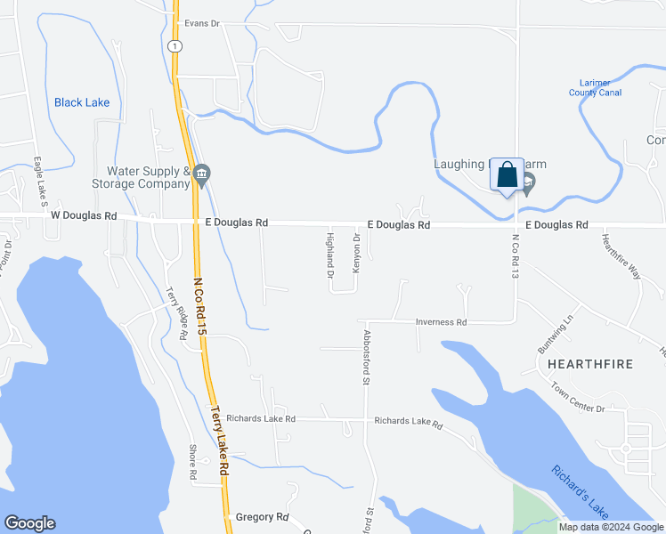 map of restaurants, bars, coffee shops, grocery stores, and more near 3518 Highland Drive in Fort Collins