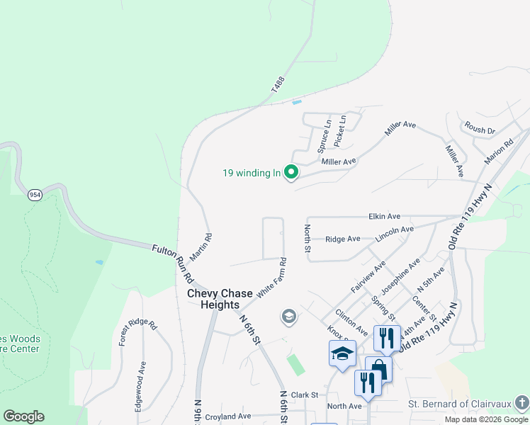 map of restaurants, bars, coffee shops, grocery stores, and more near 868 White Farm Road in Indiana