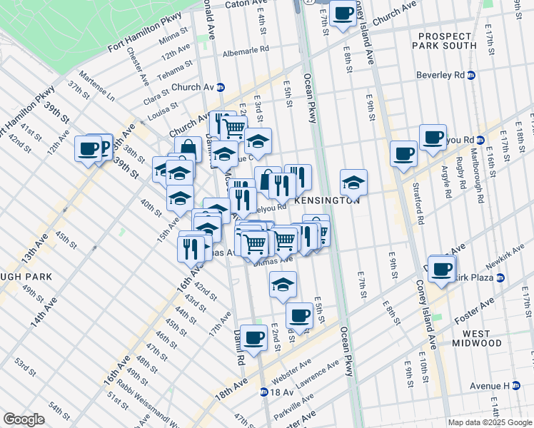 map of restaurants, bars, coffee shops, grocery stores, and more near in Brooklyn