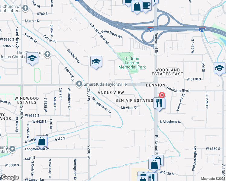 map of restaurants, bars, coffee shops, grocery stores, and more near 6228 Margray Drive in Taylorsville