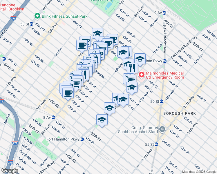 map of restaurants, bars, coffee shops, grocery stores, and more near in Brooklyn