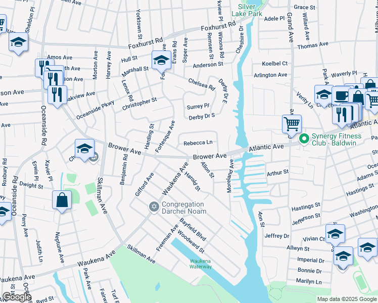 map of restaurants, bars, coffee shops, grocery stores, and more near 503 Ayers Place in Oceanside