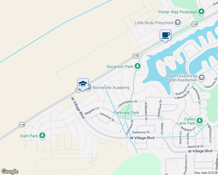 map of restaurants, bars, coffee shops, grocery stores, and more near 6003 Elizabeth Street in Stansbury Park