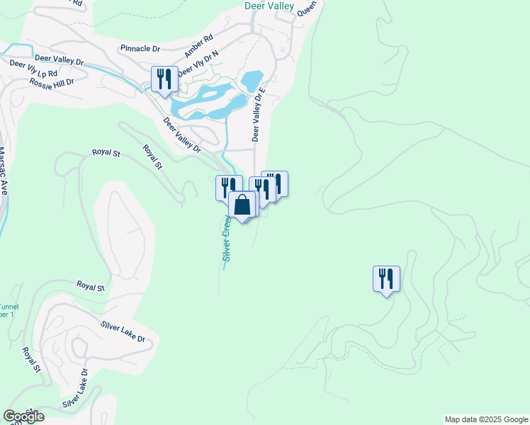 map of restaurants, bars, coffee shops, grocery stores, and more near 2300 Deer Valley Drive East in Park City