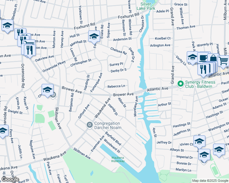 map of restaurants, bars, coffee shops, grocery stores, and more near 503 Ayers Place in Oceanside