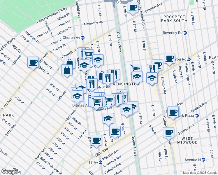 map of restaurants, bars, coffee shops, grocery stores, and more near in Brooklyn