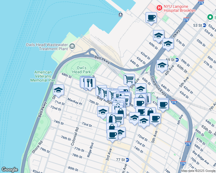 map of restaurants, bars, coffee shops, grocery stores, and more near in Brooklyn