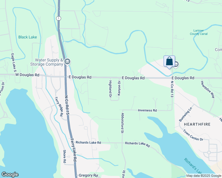 map of restaurants, bars, coffee shops, grocery stores, and more near 3518 Highland Drive in Fort Collins
