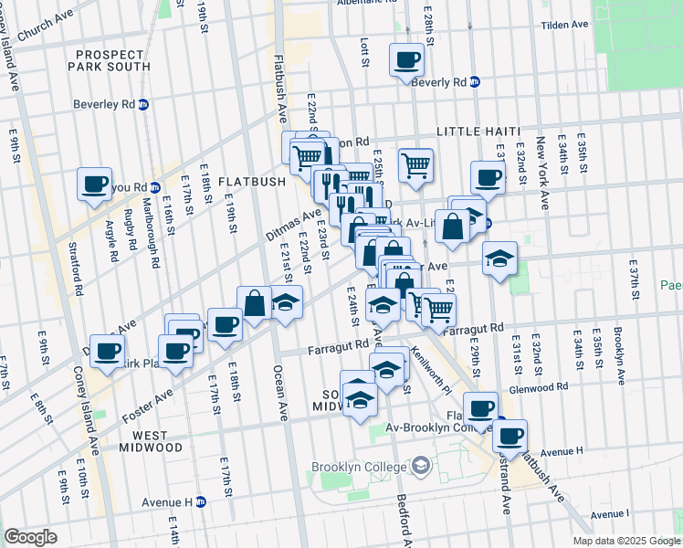 map of restaurants, bars, coffee shops, grocery stores, and more near in Brooklyn