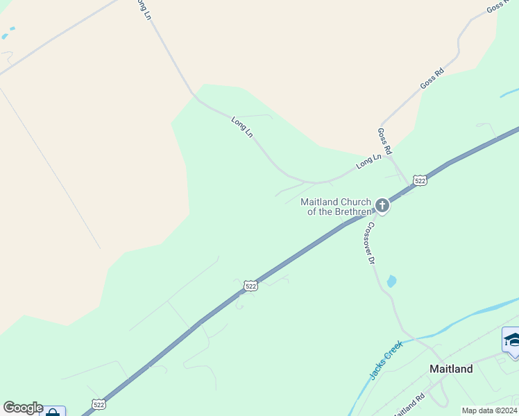 map of restaurants, bars, coffee shops, grocery stores, and more near 583 Long Lane in Lewistown