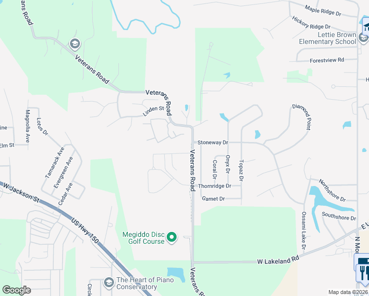 map of restaurants, bars, coffee shops, grocery stores, and more near 2213 Veterans Road in Morton