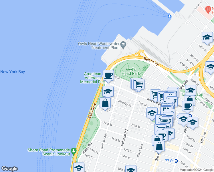 map of restaurants, bars, coffee shops, grocery stores, and more near in Brooklyn