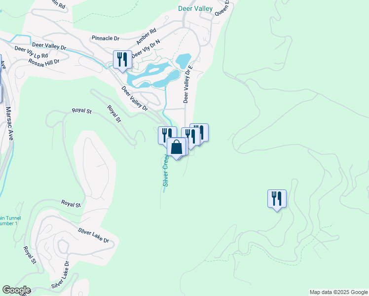 map of restaurants, bars, coffee shops, grocery stores, and more near 2310 Deer Valley Drive East in Park City
