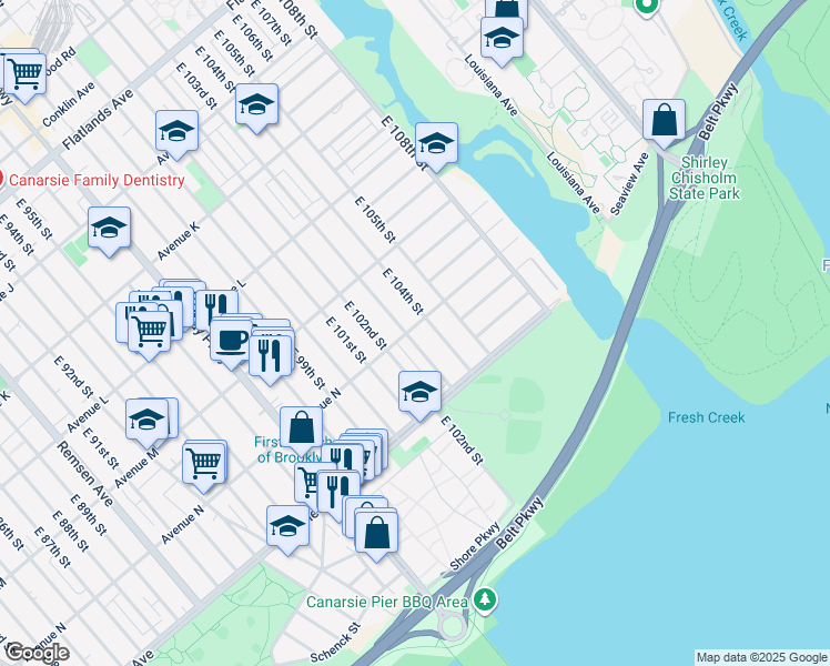 map of restaurants, bars, coffee shops, grocery stores, and more near in Brooklyn