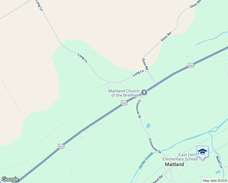 map of restaurants, bars, coffee shops, grocery stores, and more near 605 Long Lane in Lewistown