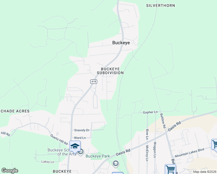 map of restaurants, bars, coffee shops, grocery stores, and more near 12097 Shaver Lane in Redding