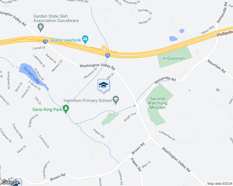 map of restaurants, bars, coffee shops, grocery stores, and more near 8 Hamilton Lane in Bridgewater