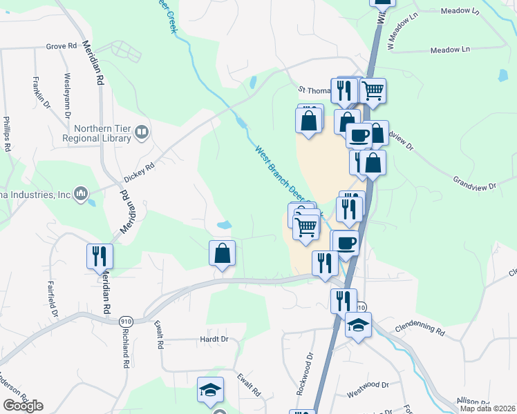 map of restaurants, bars, coffee shops, grocery stores, and more near 318 Chardick Drive in Gibsonia