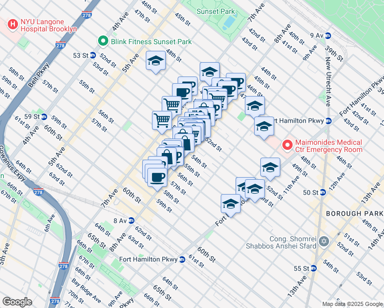 map of restaurants, bars, coffee shops, grocery stores, and more near in Brooklyn