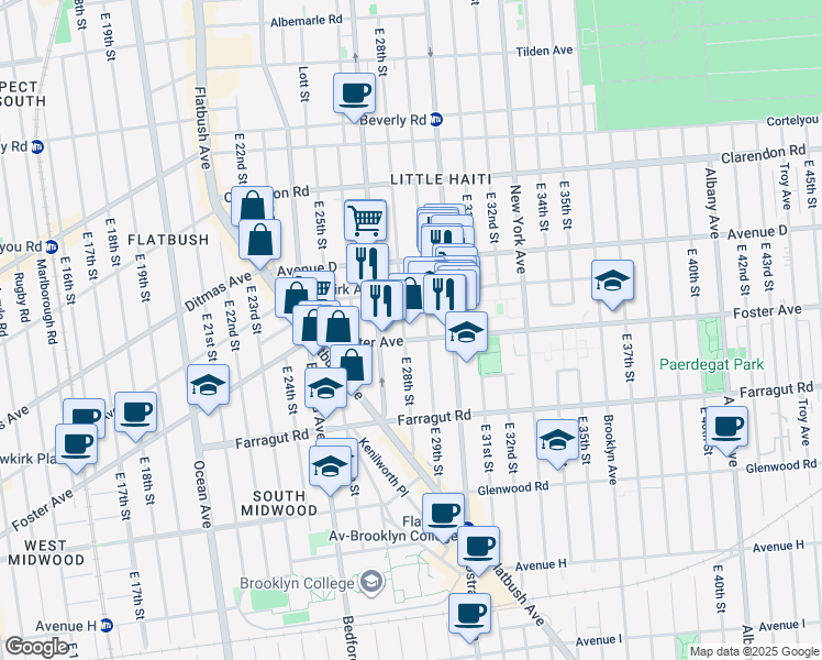 map of restaurants, bars, coffee shops, grocery stores, and more near in Brooklyn