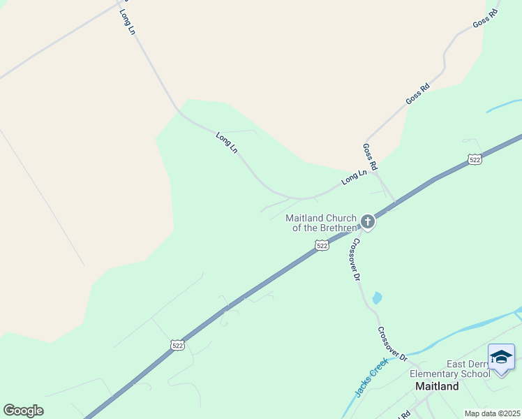 map of restaurants, bars, coffee shops, grocery stores, and more near 583 Long Lane in Lewistown