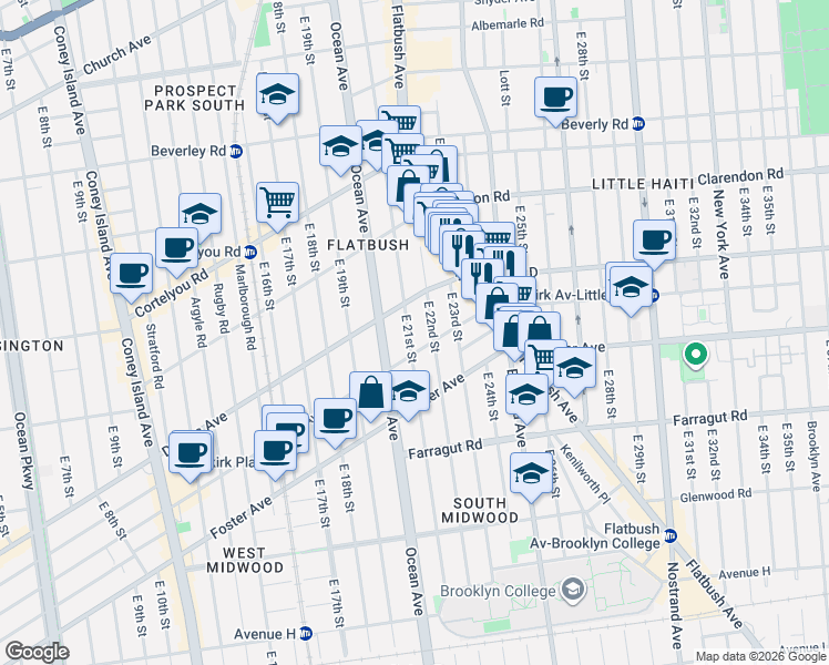 map of restaurants, bars, coffee shops, grocery stores, and more near in Brooklyn
