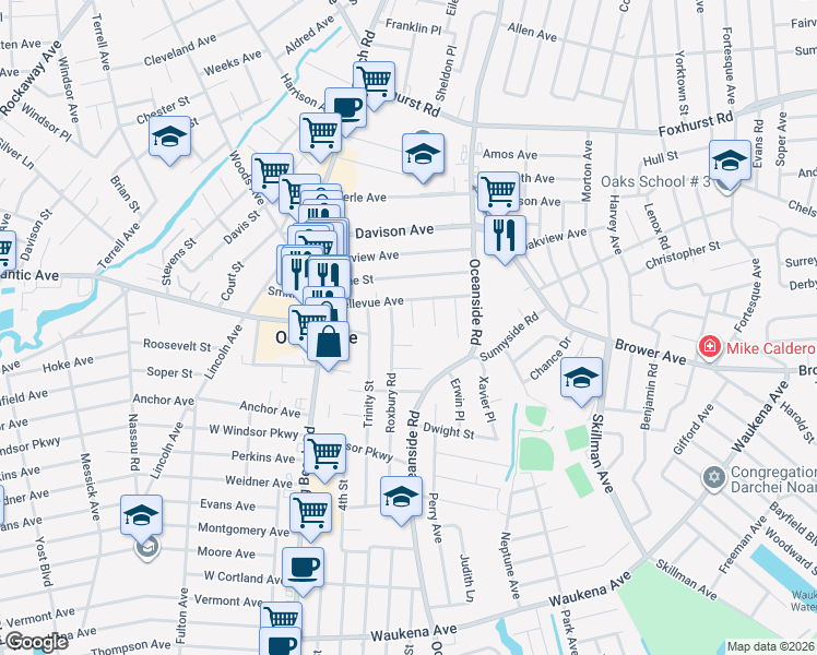 map of restaurants, bars, coffee shops, grocery stores, and more near 2948 Deen Street in Oceanside