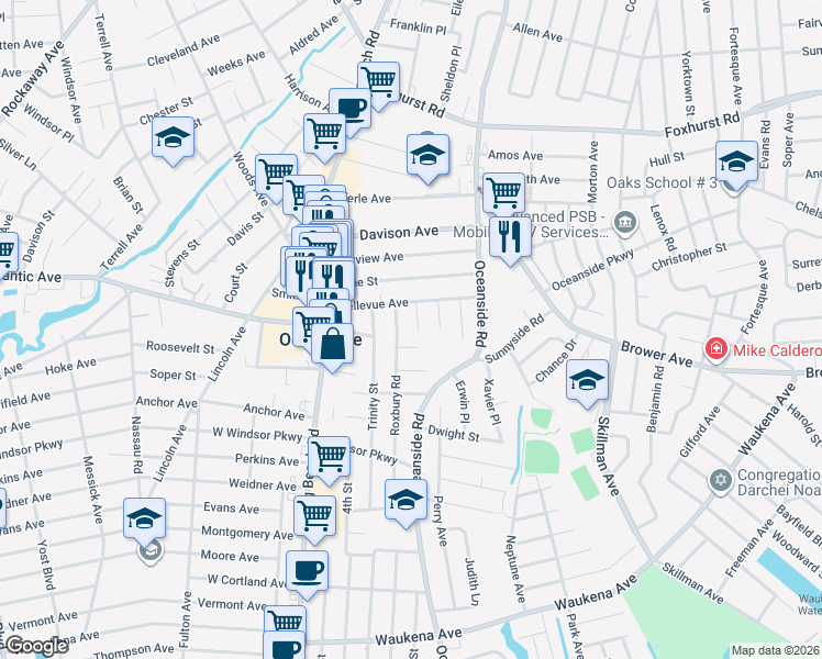 map of restaurants, bars, coffee shops, grocery stores, and more near 2948 Deen Street in Oceanside