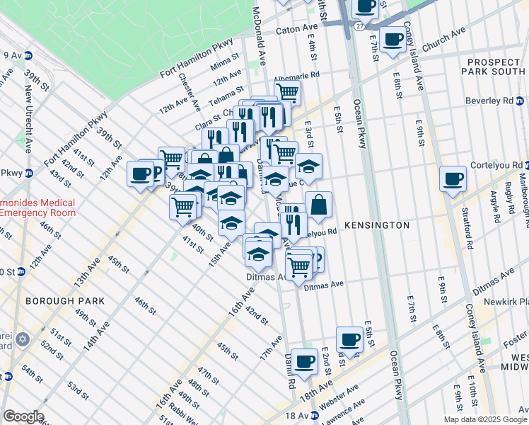 map of restaurants, bars, coffee shops, grocery stores, and more near in Brooklyn