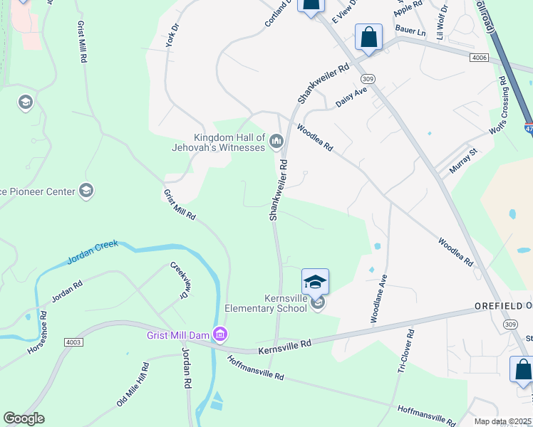 map of restaurants, bars, coffee shops, grocery stores, and more near 4835 Shankweiler Road in Lehigh County