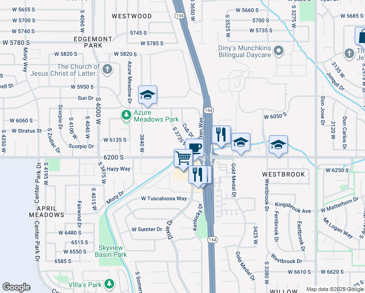 map of restaurants, bars, coffee shops, grocery stores, and more near 6146 Fox Hills Drive in Salt Lake City