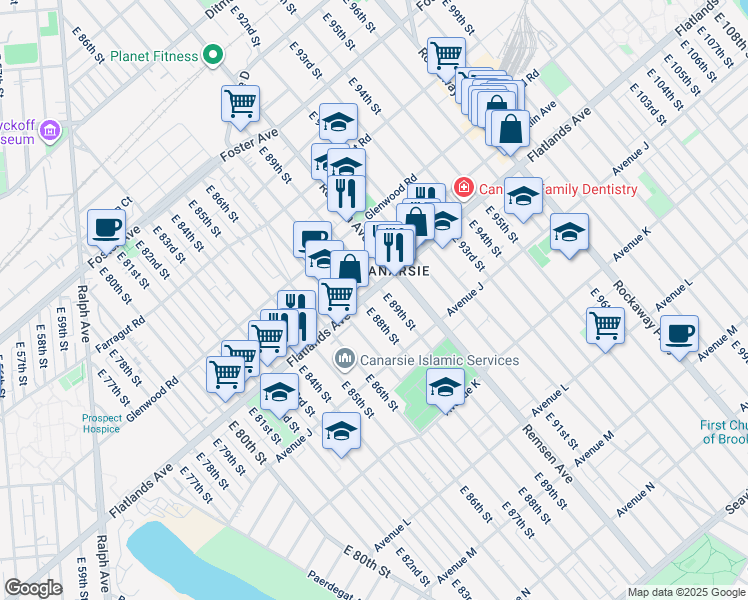 map of restaurants, bars, coffee shops, grocery stores, and more near in Brooklyn