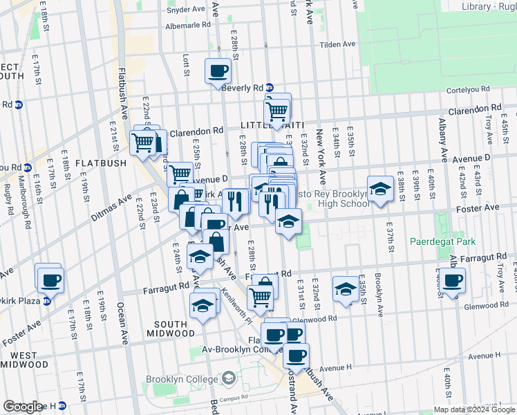 map of restaurants, bars, coffee shops, grocery stores, and more near in Brooklyn