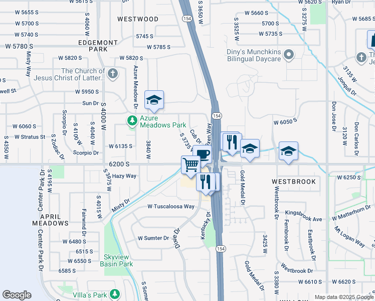 map of restaurants, bars, coffee shops, grocery stores, and more near 6146 Fox Hills Drive in Salt Lake City