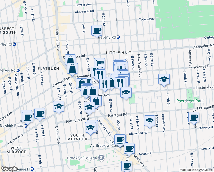 map of restaurants, bars, coffee shops, grocery stores, and more near in Brooklyn