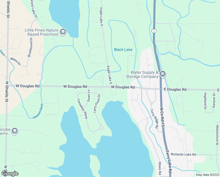 map of restaurants, bars, coffee shops, grocery stores, and more near 221 West Douglas Road in Fort Collins