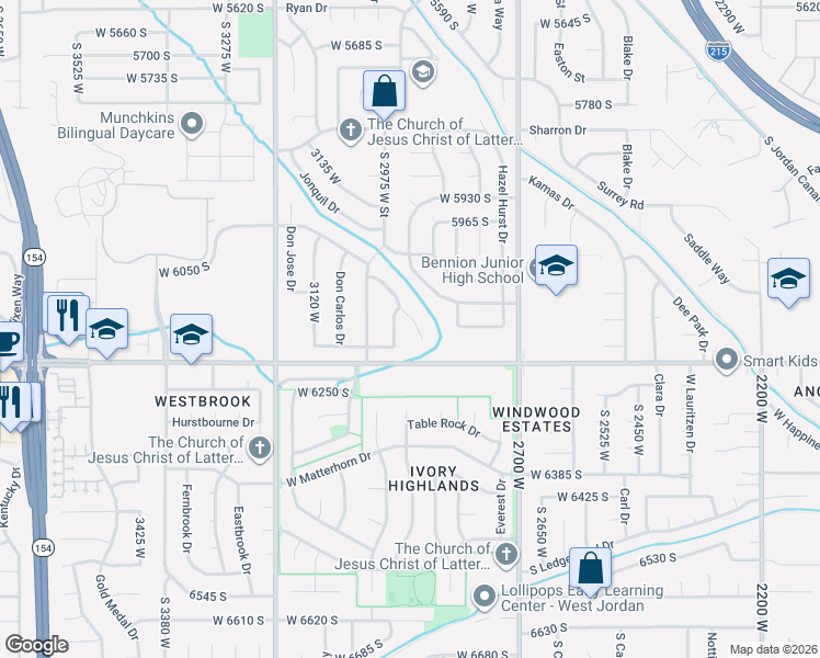 map of restaurants, bars, coffee shops, grocery stores, and more near 6147 Don Juan Drive in Taylorsville