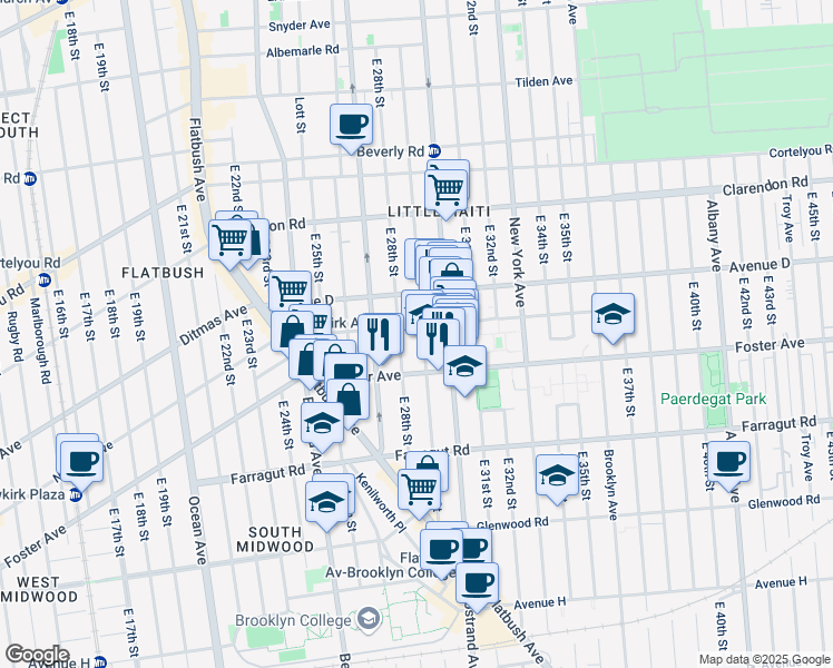map of restaurants, bars, coffee shops, grocery stores, and more near in Brooklyn