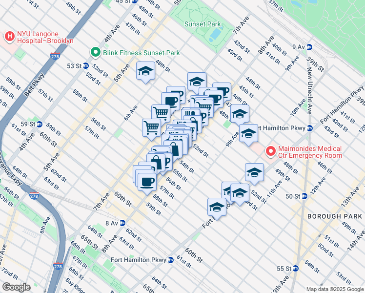 map of restaurants, bars, coffee shops, grocery stores, and more near in Brooklyn