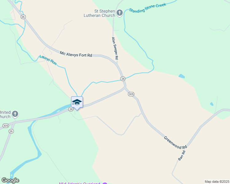 map of restaurants, bars, coffee shops, grocery stores, and more near in Huntingdon County