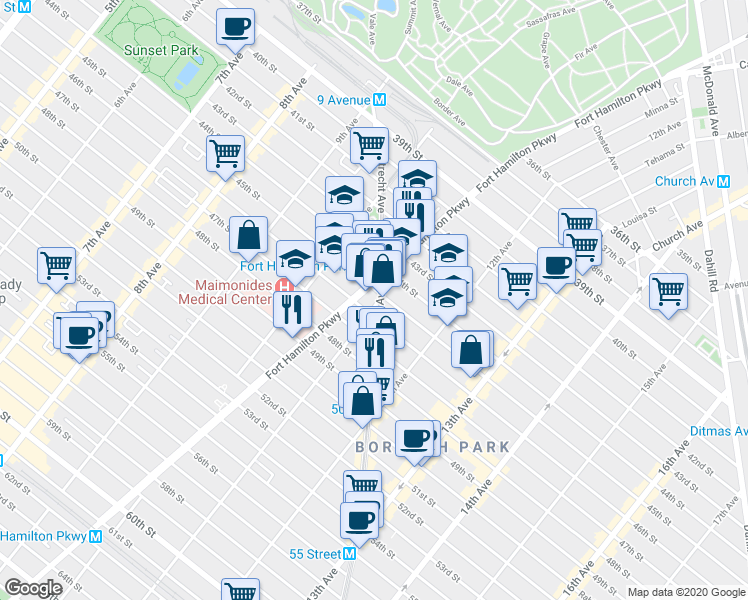 map of restaurants, bars, coffee shops, grocery stores, and more near in Brooklyn