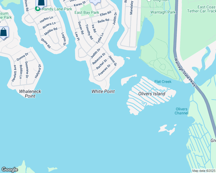 map of restaurants, bars, coffee shops, grocery stores, and more near 3379 Jason Court in Bellmore