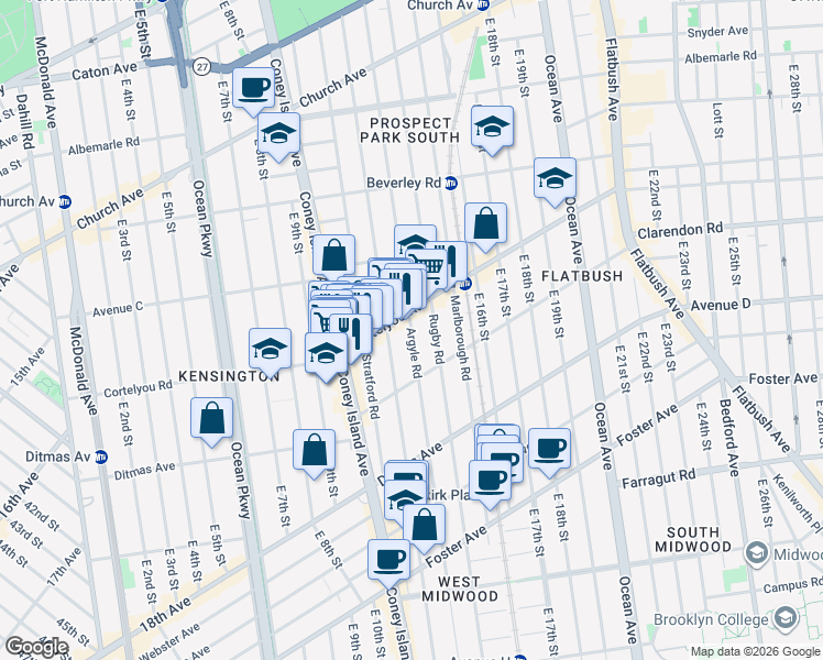 map of restaurants, bars, coffee shops, grocery stores, and more near in Brooklyn