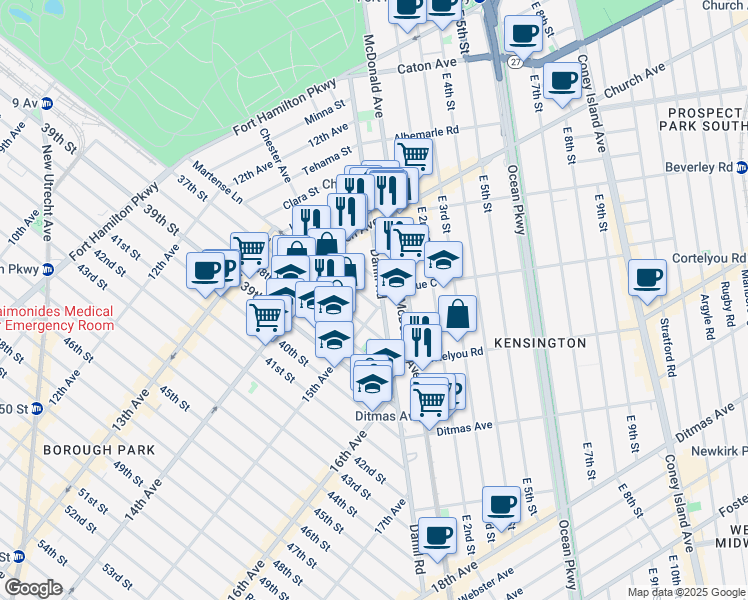 map of restaurants, bars, coffee shops, grocery stores, and more near in Brooklyn