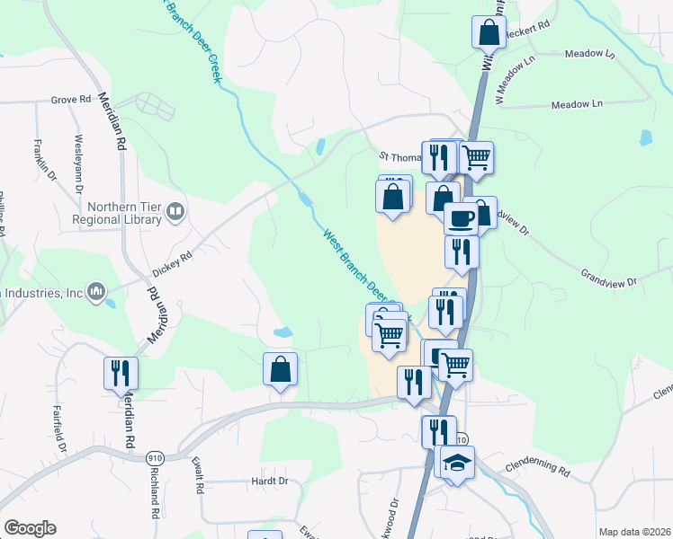 map of restaurants, bars, coffee shops, grocery stores, and more near 318 Chardick Drive in Gibsonia
