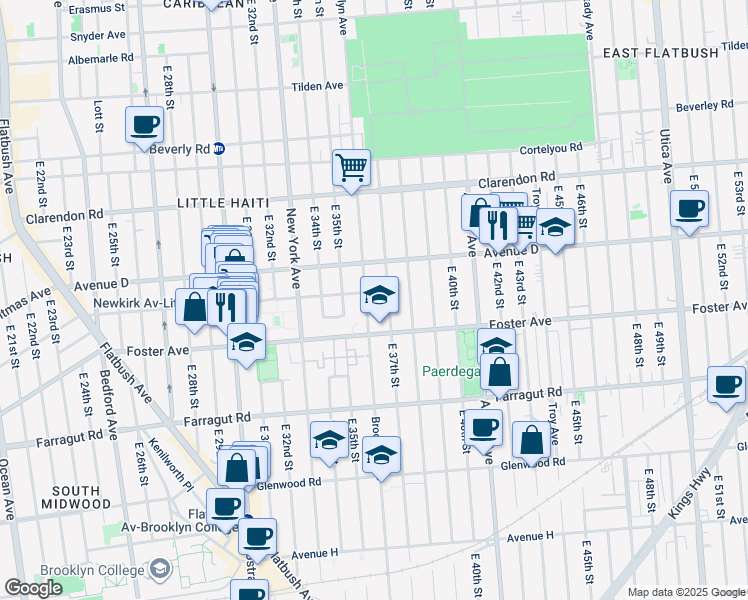 map of restaurants, bars, coffee shops, grocery stores, and more near in Brooklyn