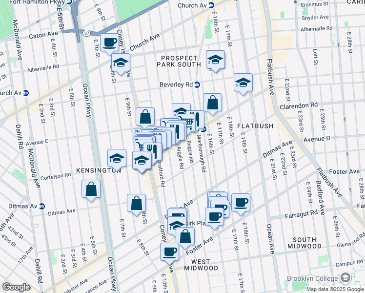 map of restaurants, bars, coffee shops, grocery stores, and more near in Brooklyn