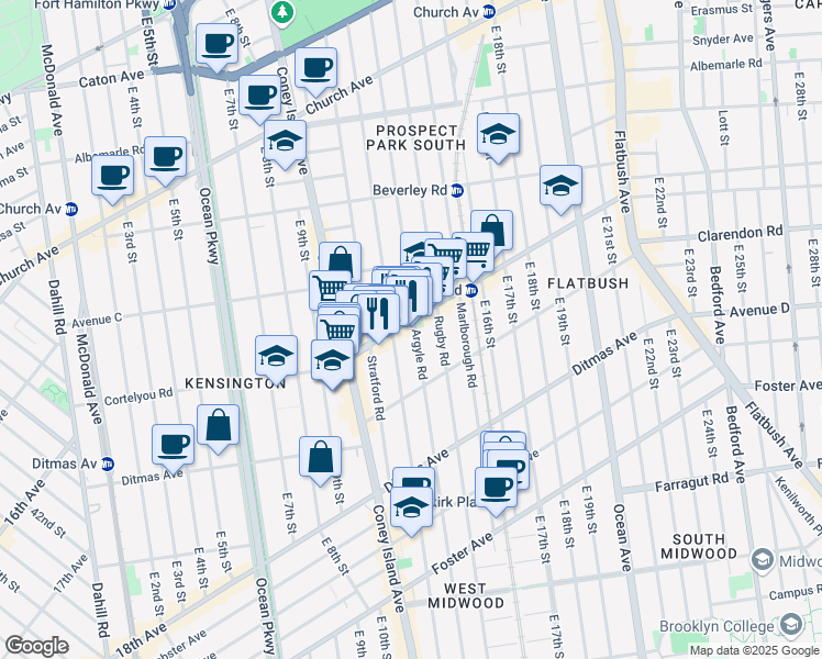 map of restaurants, bars, coffee shops, grocery stores, and more near in Brooklyn