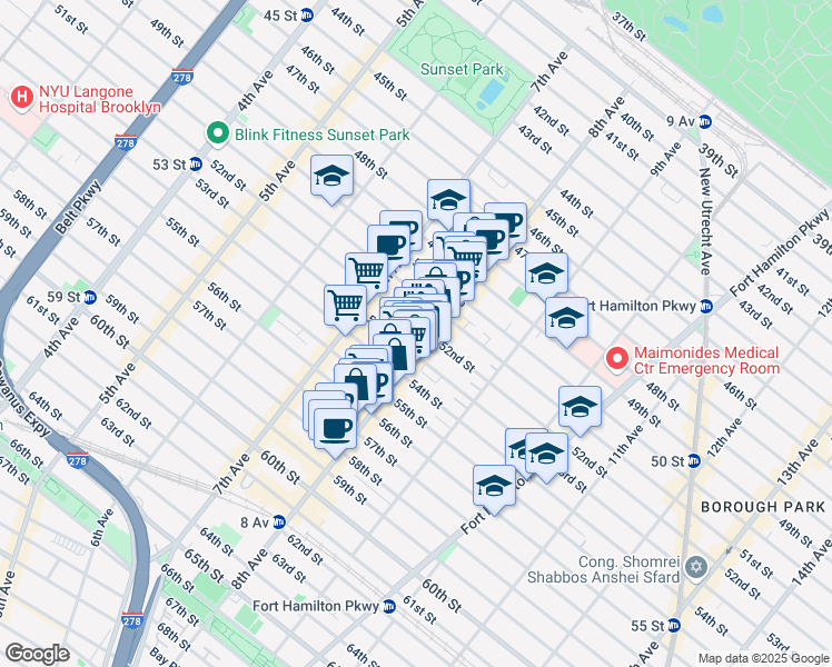 map of restaurants, bars, coffee shops, grocery stores, and more near in Brooklyn